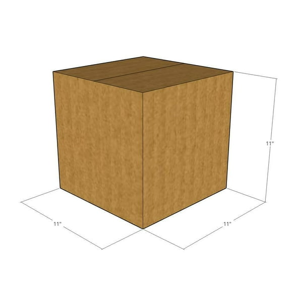 11x11x11 Kraft Brown Corrugated Shipping Boxes, 32 ECT, Qty 125