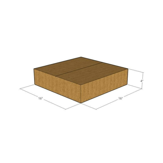 125 - (LxWxH) - 16x16x4 - 32 ECT New Corrugated Boxes