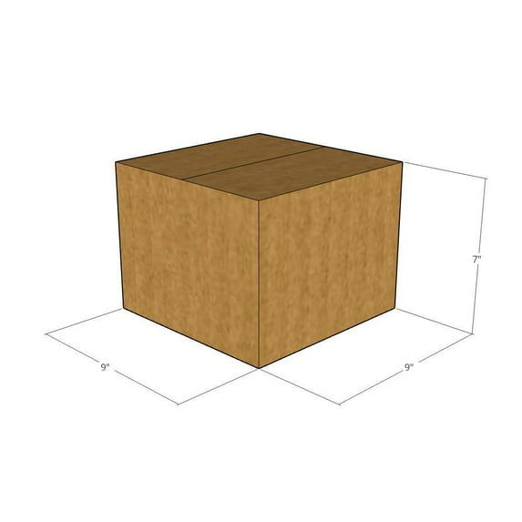 9x9x7 Kraft Brown Corrugated Shipping Boxes, 32 ECT Single-Wall, Qty 125
