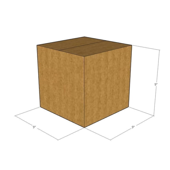 9x9x9 Kraft Brown Corrugated Shipping Boxes, 32 ECT Single-Wall, Qty 125