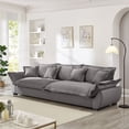 thumbnail image 1 of 125'' Modular Sectional Sofa, Sailing Design 3 Seater Sofa with Storage, Modern Deep Seat Sofa with Throw Pillows & Upholstered Seat Cushion, for Living Room Bedroom Apartment, Gray, 1 of 9