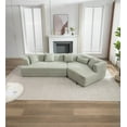 thumbnail image 1 of ARCTICSCORPION Boucle L Shape Modern Upholstered 4 Seater Sofa with Pillows, Green, 1 of 9