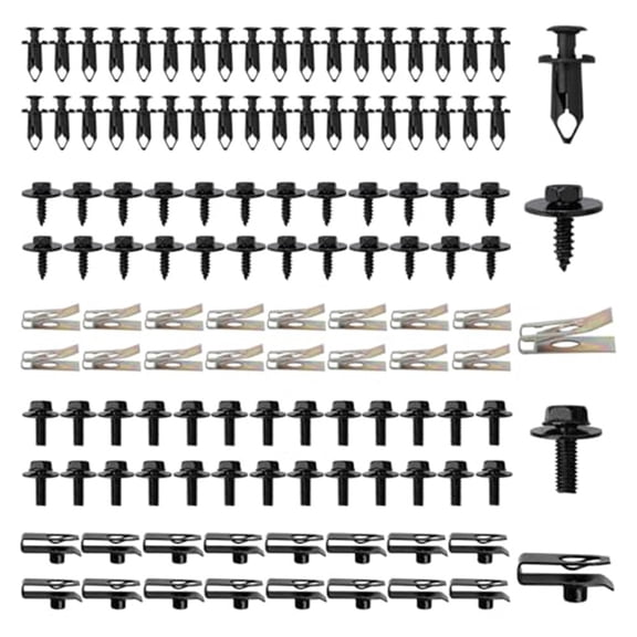 125 PCS Auto Screw Bolt Auto Clamp Fastener U-clamp Kit Car Panel Body Trim Clip