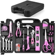 125 PCS Pink Household Tool Set, Pink Ladies Basic House DIY Toolkit Set for Home Garage Office College Dormitory Use, Hand Tool Kits for Women
