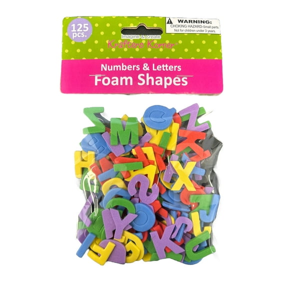 125 Pack Assorted Number and Letter Foam Shapes Set, Vibrantly Colored, Eye Catching Cutouts Perfect for Crafting, Bulletin Boards, Memory Books, DIY Projects and Educational Activities