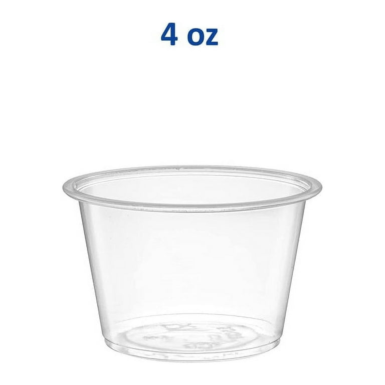  (125 Pack) 1-Ounce Plastic Portion Cups with Lids