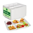 thumbnail image 1 of Pony Packaging 100% Compostable 5 Compartment AFN1Plates, 125 Pack White Disposable Paper Plates, 10 * 8 inch Heavy-Duty Divided Disposable Plate for Party Dinner Lunch Buffet, 1 of 7