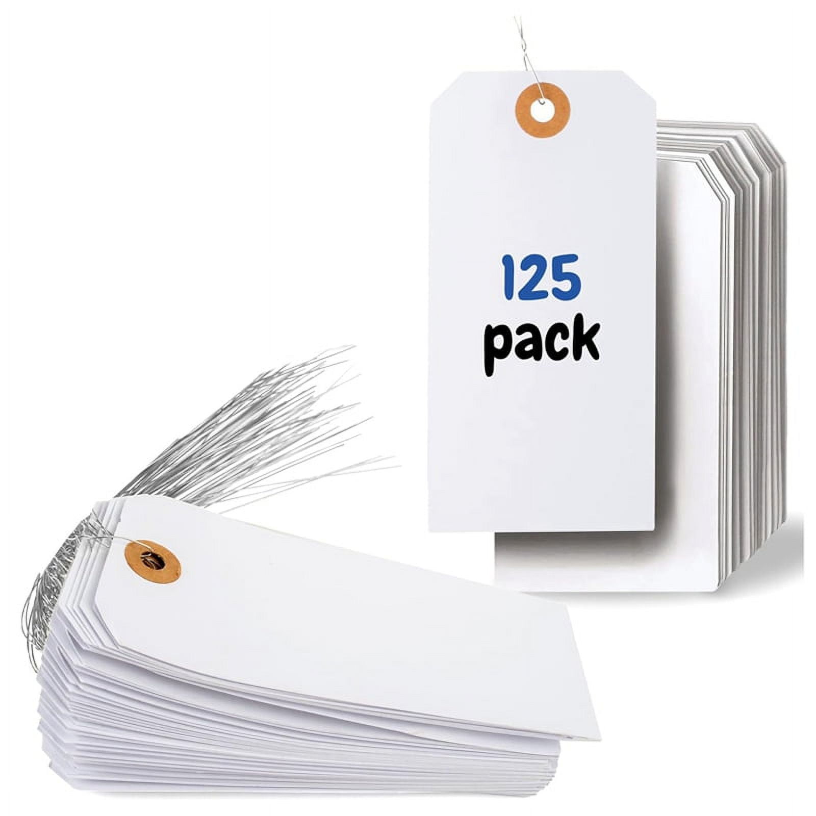 125 Pcs Hang Tags with Reinforced Eyelet and Wire, Pre-Attached Wire ...