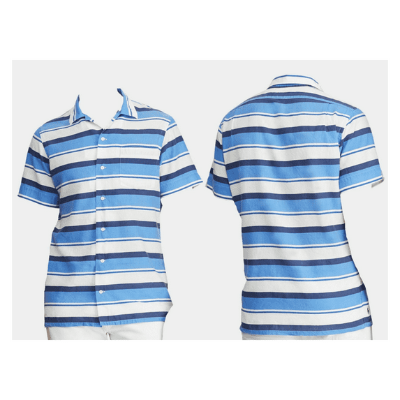 $125 Polo Ralph Lauren Men'S Classic-Fit Stripe Short-Sleeve Shirt, Blue, M