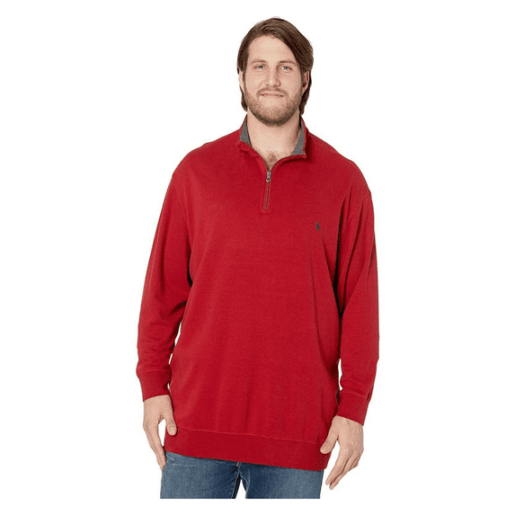 $125 Polo Ralph Lauren Men's, Luxury Jersey Quarter-Zip Pullover, Red, XXL