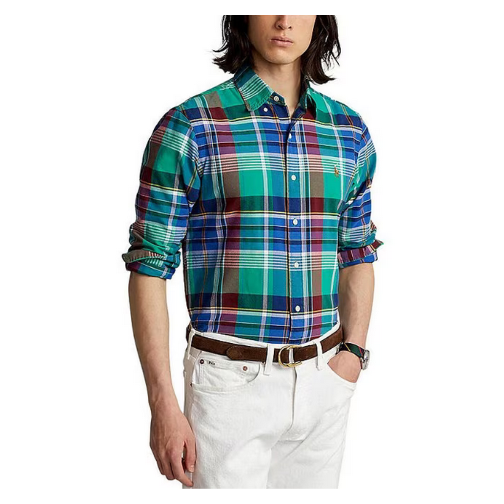 $125 Polo Ralph Lauren Plaid Oxford Woven Shirt Cotton Multicolor