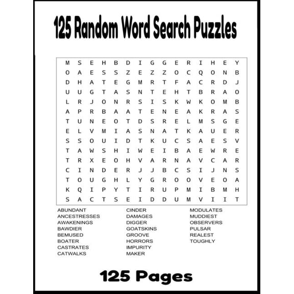 125 Random Word Search Puzzles: Random Word Search Puzzles 125 Pages, (Paperback)