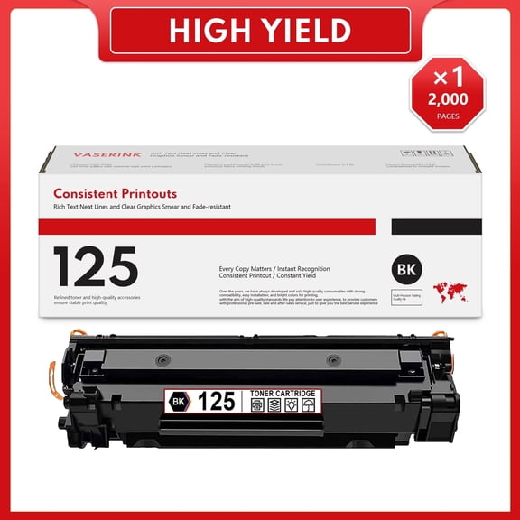 125 Toner Cartridge : CRG-125 Toner Replacement for Canon ImageCLASS LBP6030w LBP6000 MF3010 Printer, 1 Black