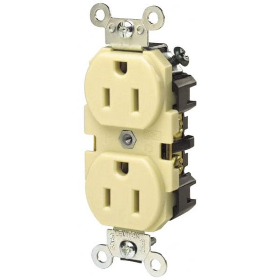 125 VAC 20A NEMA 5-20R Specification Grade White Straight Blade Duplex Receptacle