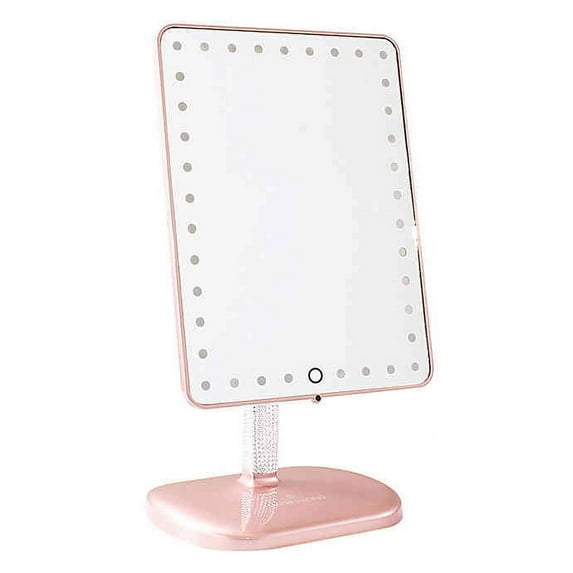 ($125 Value) Impressions Vanity Touch Pro LED Makeup Mirror with Wireless Bluetooth Audio & USB Charger, Rose Gold