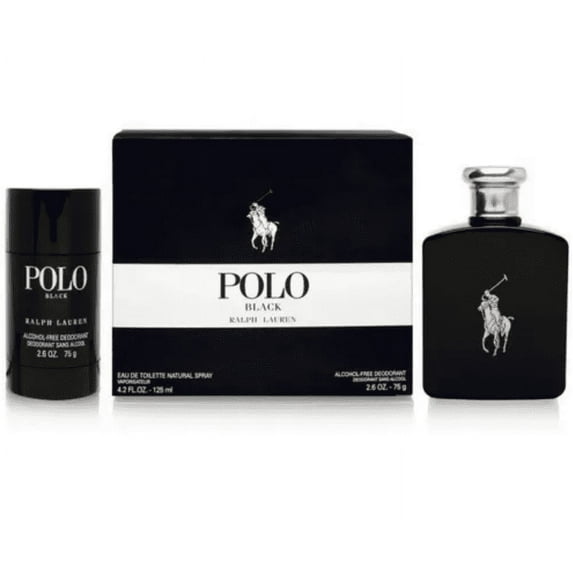 ($125 Value) Ralph Lauren Polo Black 2 Piece Cologne Gift Set for Men