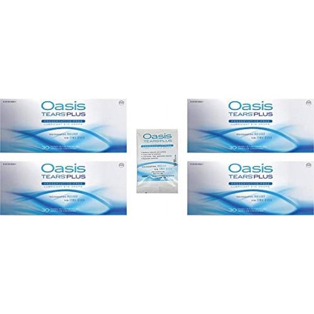 125 Vials Oasis Tears Plus PreservativeFree Lubricant Eye Drops (4