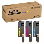 1250 High Yield 3 Pack Toner Cartridge Replacement for DELL Cyan C5GC3 Yellow XMX5D Magenta WM2JC Compatible with 1250c 1350cnw 1355cn 1355cnw c1760nw c1765nf c1765nfw Printer