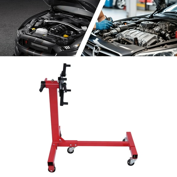 1250 LBS Engine Stand Folding Motor Hoist Dolly Mover Auto Repair Jack Rotating for garages, repair shops