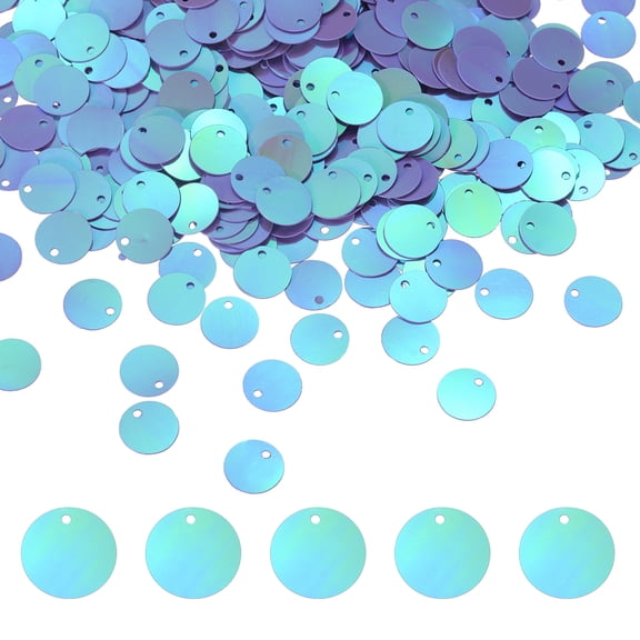1250 PCS Flat Round Sequins, 10mm/0.4 Resin Gradient AB Light Purple Loose Sequins Paillettes with Single Holes