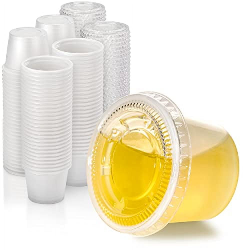 Condiment Cups Containers with Lids- 8 pk. 2.3 oz.Salad Dressing Container  to go Small Food Storage Containers with Lids- Sauce Cups Leak proof