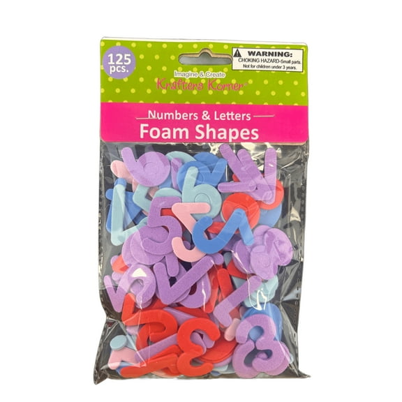 1250 Pack Assorted Numbers Foam Shapes Set, Vibrantly Colored, Eye Catching Cutouts Perfect for Crafting, Bulletin Boards, Memory Books, DIY Projects and Educational Activities, Bulk, Mix