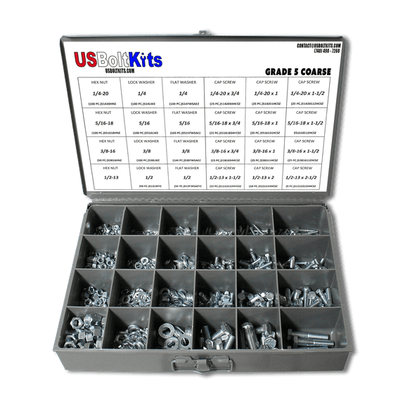 1250 Piece Grade 5 USS Coarse Thread Assortment