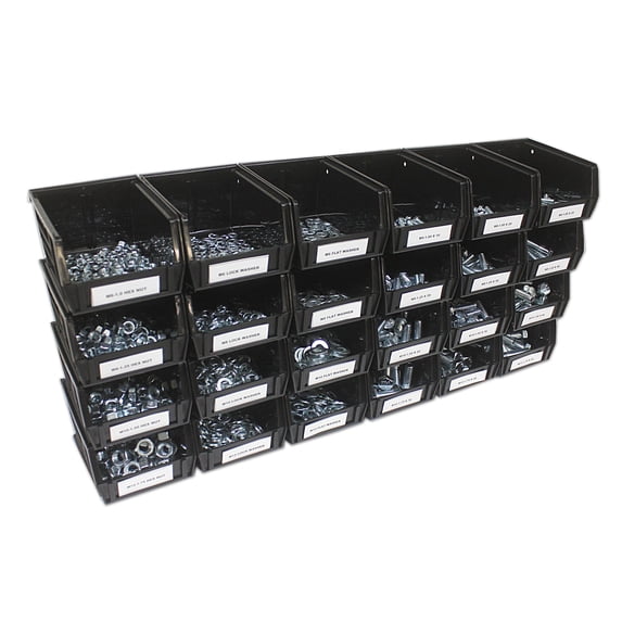 1250 Piece Metric 8.8 Assortment with 24 Plastic Bins