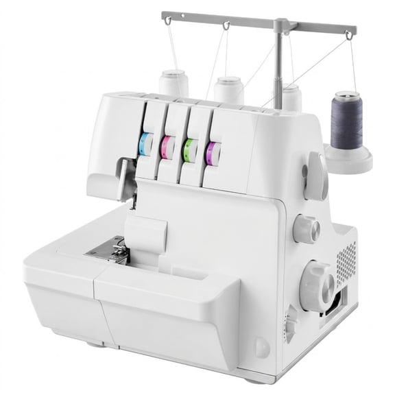 1250 SPM Serger Overlock Sewing Machine, 2-3-4 Thread Capability, 0.7-2 Adjustable Differential Feed with Free Arm & LED Light, White