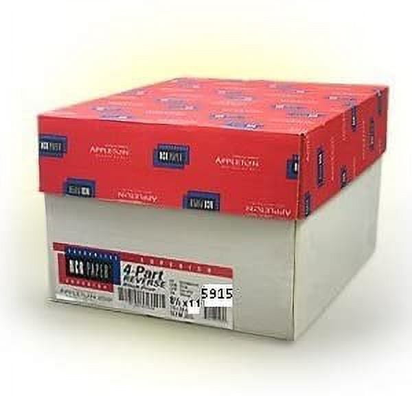 1250 Sets, 8-1/2" x 11" Pre Collated, Carbonless Paper, 4 Part REVERSE, White, Canary, Pink, Gold,Ncr 5915 Category: Copy and Multi Purpose Paper