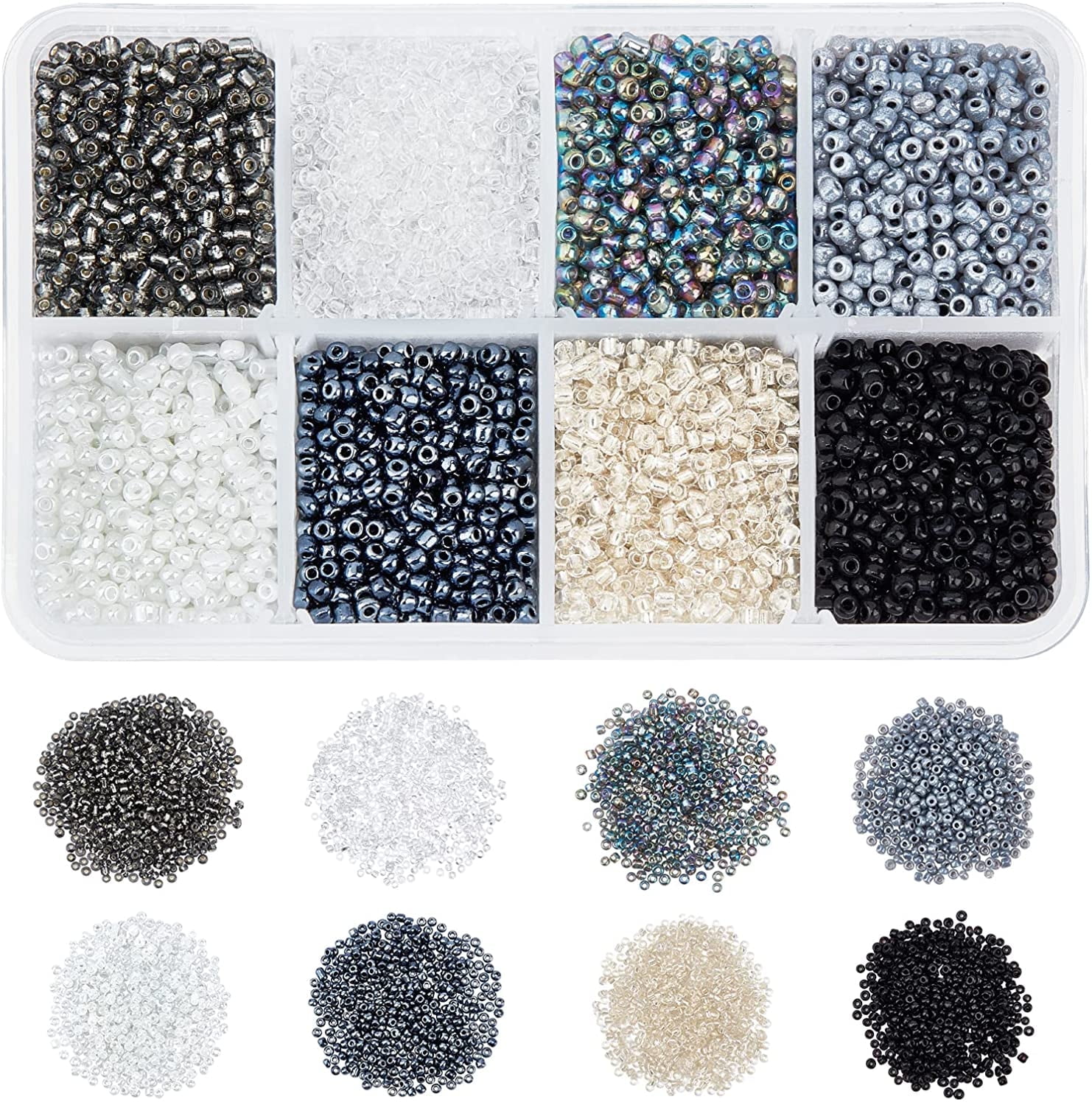 12500 Pcs 2mm Small Glass Seed Beads for Jewelry Making 12/0 Small 
