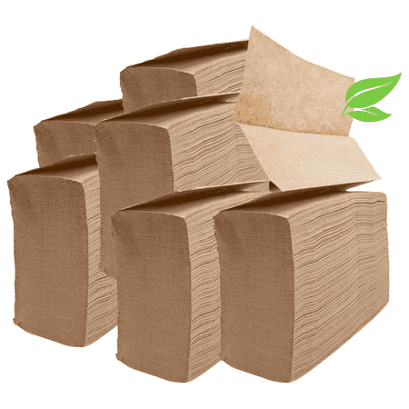 1250ct Organic Unbleached Z Fold Paper Towels, 100% Post-Consumer Waste Practical Multifold Brown Paper Towels Bulk – Paper Towel – All-Natural Recycled Tri Fold Paper Towels Bulk