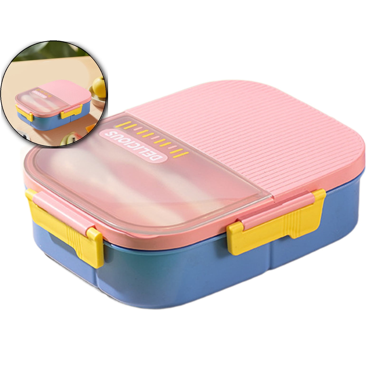 1250ml Leakproof Bento Box, Multi-Compartment Lunch Container, Plastic ...