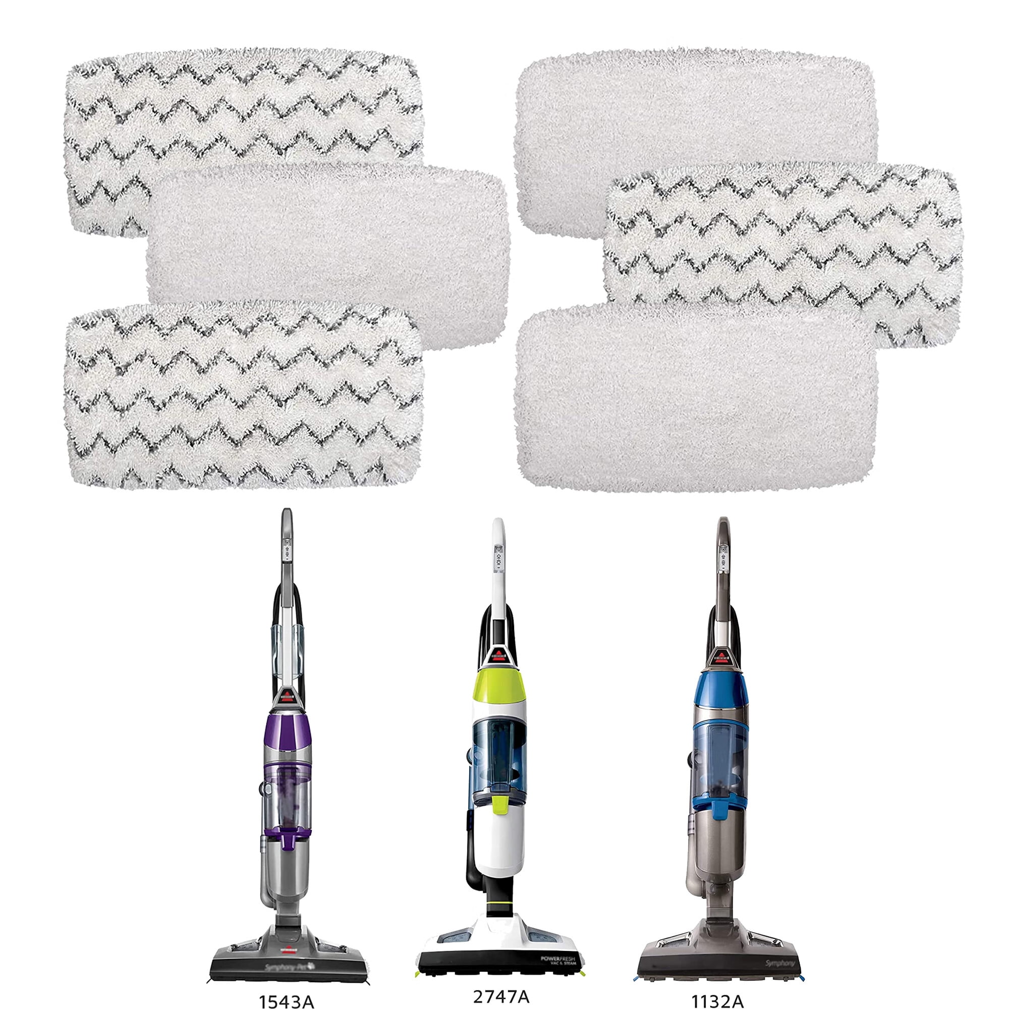 1252 Vac & Steam Mop Pad for Bissell PowerFresh Vac & Steam 2747A, 1132