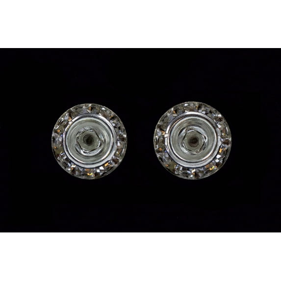 #12535 11mm Rondel with Rivoli Button Earrings without a center stone