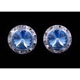 thumbnail image 1 of #12536 Aquamarine 13mm Rondel with Rivoli Button Earrings, 1 of 2