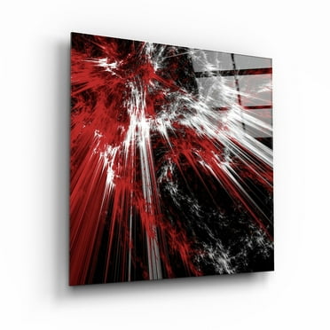 "Red Explosion"Glass Wall Art
