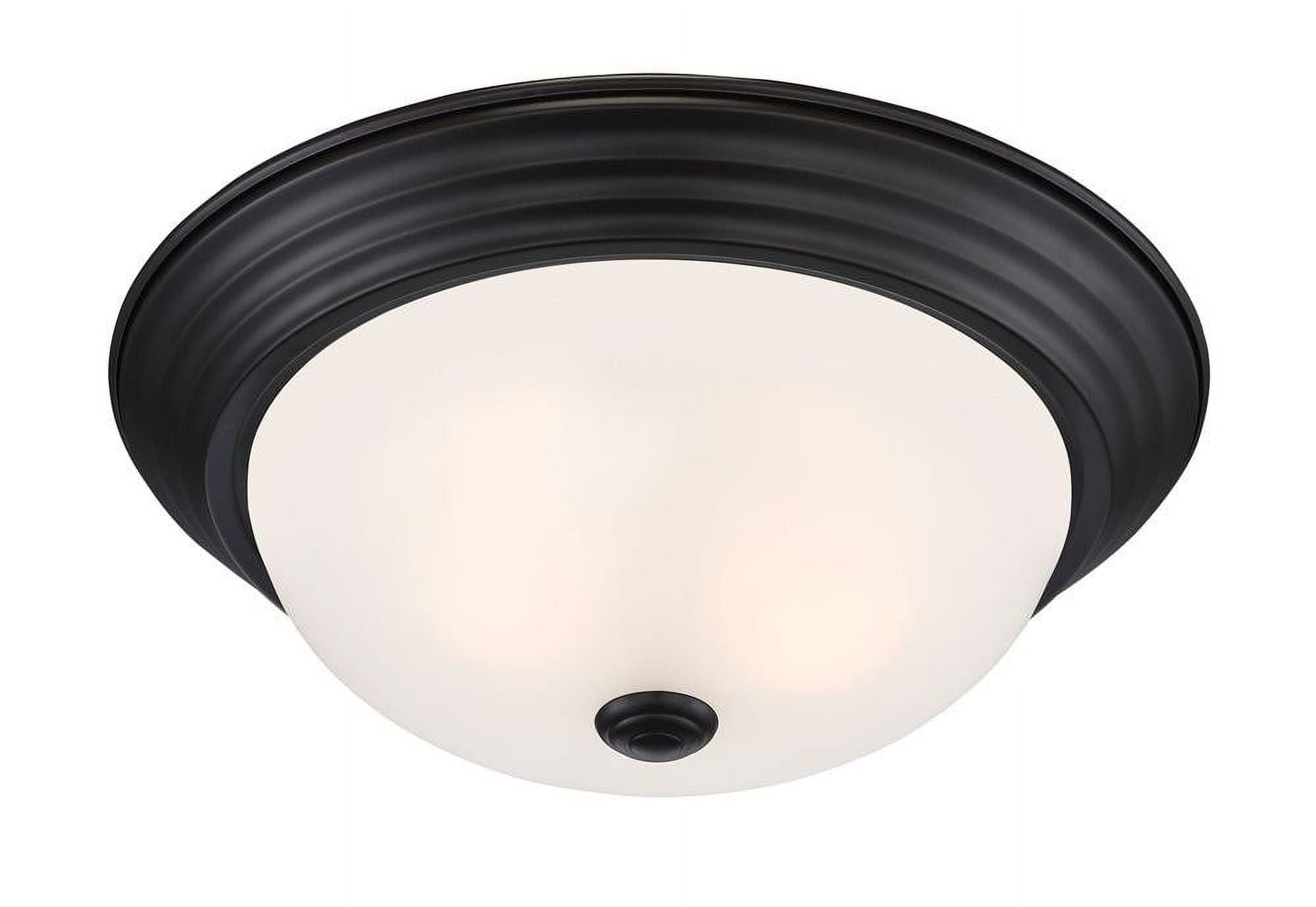 Oil Rubbed Bronze Glass Bowl Flush Mount Ceiling Light