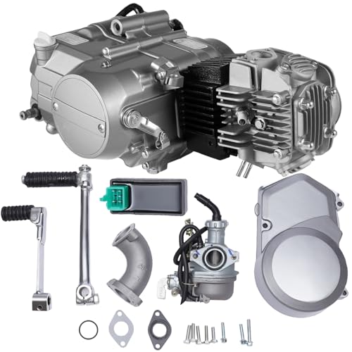 125CC Engine 4 Stroke Motor Kit with Air-Cooled & Carburetor Manual Clutch Motorcycle Engine Pit Dirt Bike ATV Quad Complete Kit for Honda CRF50 XR50 CRF70 Z50R QR50 Dirt Pit Bike