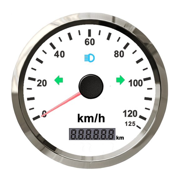 125KMH 85mm meter Gau Pulse meter 200KMH Odometer Pulse Signal With Indication Light For Gasoline 12V 24V ,Easy to Install