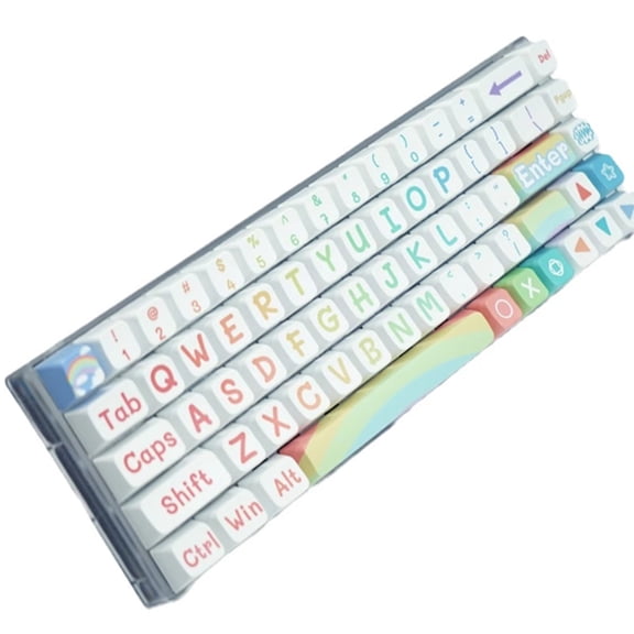125Key PBTs Keycaps MDAs Height DYE-SUB Keycap for Switches Mechanical Keyboards Rainbow Keycap