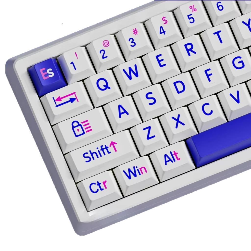 125Keys Kleins Blue Keycaps Set Original Height PBTs Thermals Sublimations for 60 80 61/64/68/75/ Mechanical Keyboards