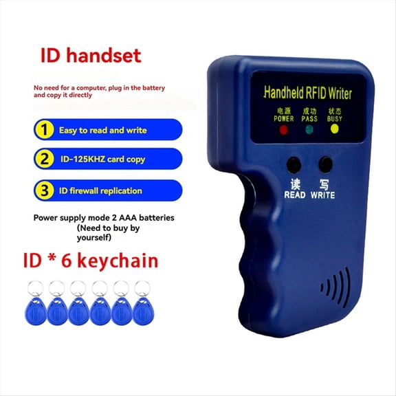 125Khz RFID Card Reader+6 Keyfobs Kit Copier Writer Duplicator Programmer ID Card Copy EM4305 T5577 Each Writable Tags