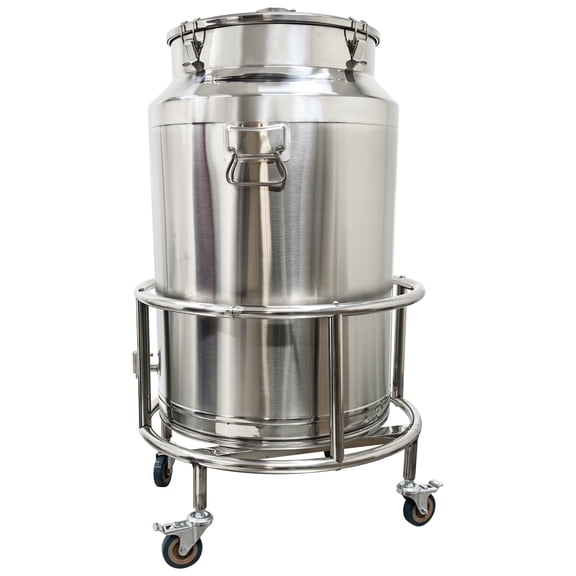 125L Stainless Steel Fermenter Storage Tank with Movable Trolley Sealed Brewing Vessel Bucket