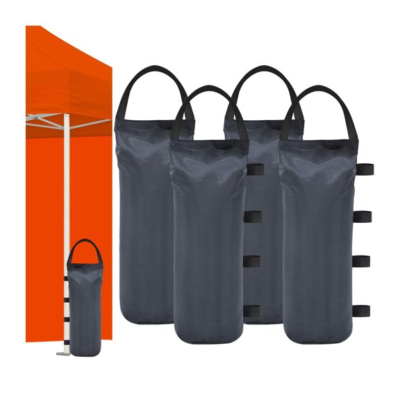 125LBS 4-Pack Universal Canopy Weights, Secure Wind Protection to Prevent Tipping, Easy Wrap-Around Installation Heavy Duty Sandbags (Without Sand), Fits All Instant Shelter Legs,Black