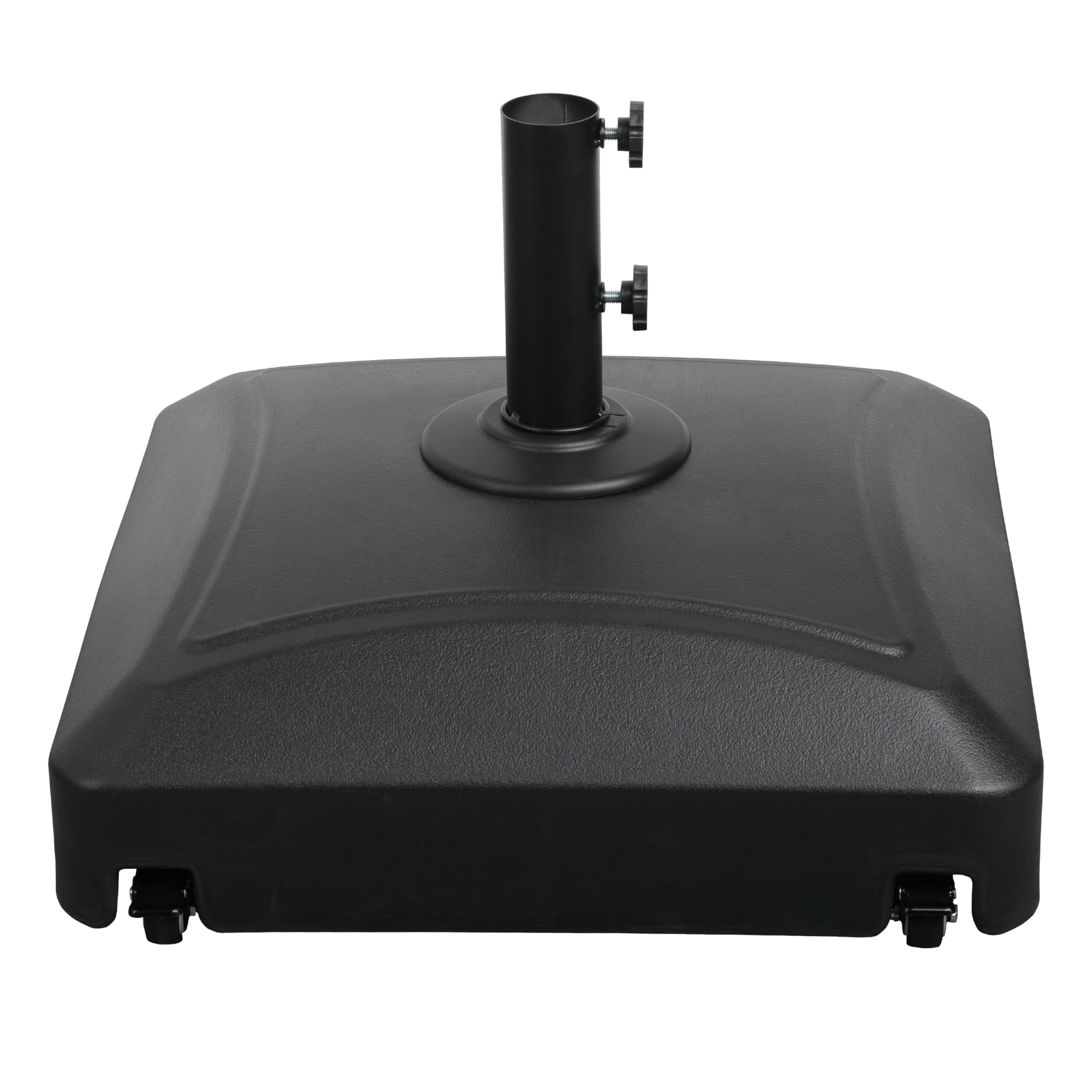Black Heavy Duty Fillable Mobile Patio Umbrella Base with Wheels