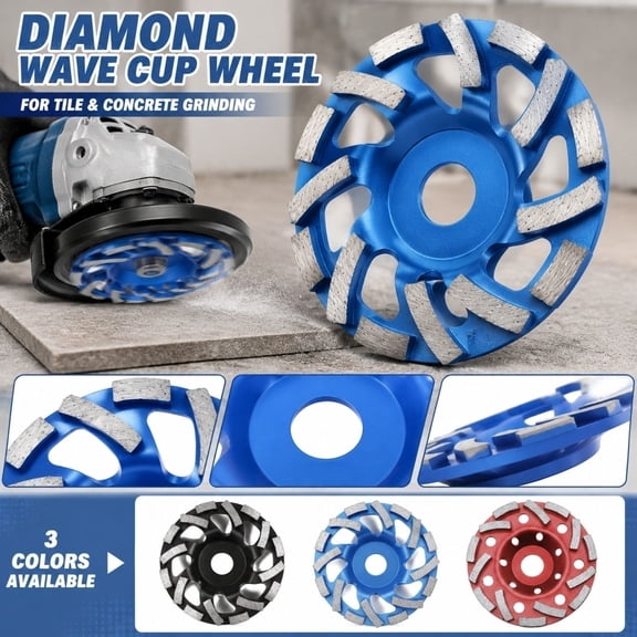 125Mm Blue Wavy Net Wave Diamond Saw Cutting Grinding Disc, Grinding Disc, Concrete Disc for Concrete Removal Concrete Prep, Masonry Disc Masonry Tool for Stone Polishing, Diamond