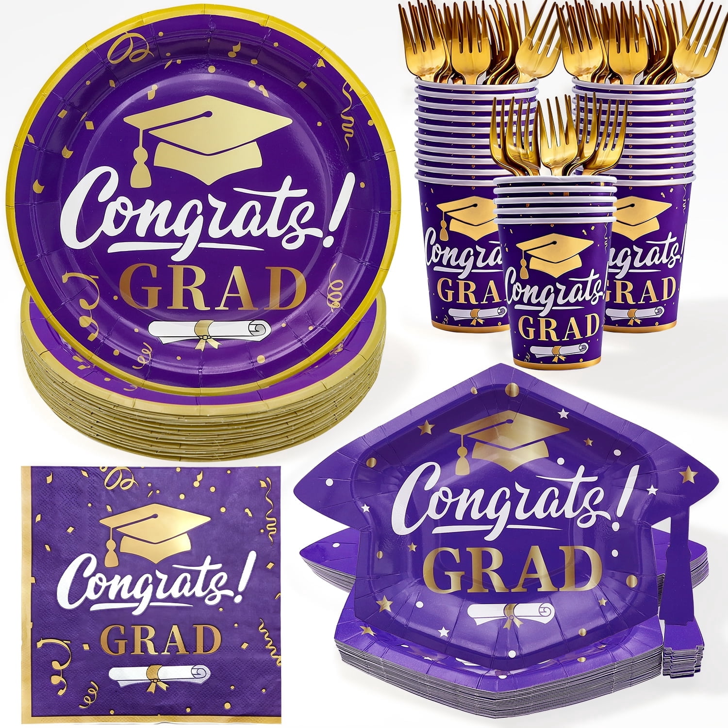 125PCS Graduation Paper Plates and Napkins, 2026 Graduation Party ...