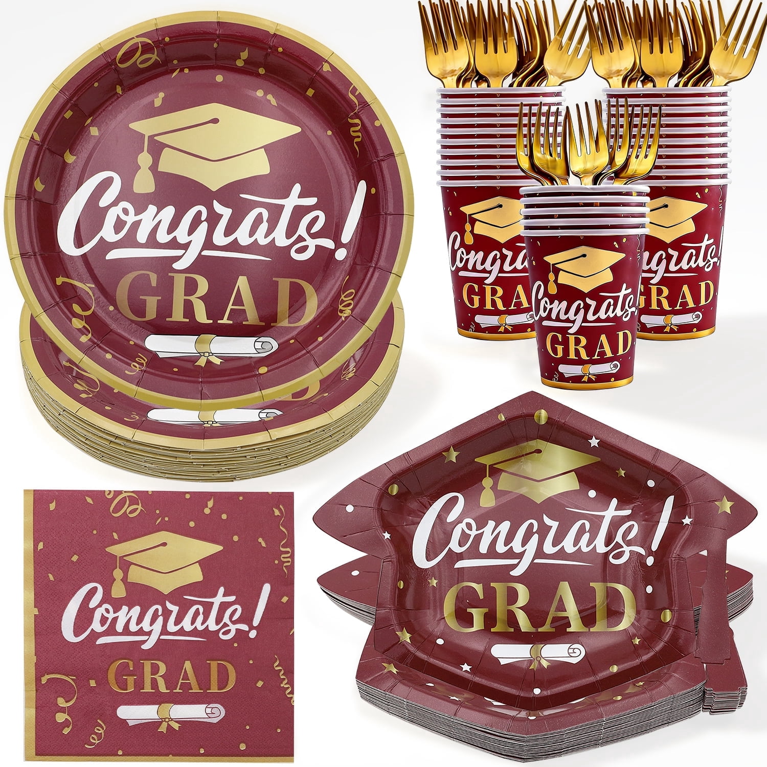 125PCS Graduation Paper Plates and Napkins, 2026 Graduation Party ...