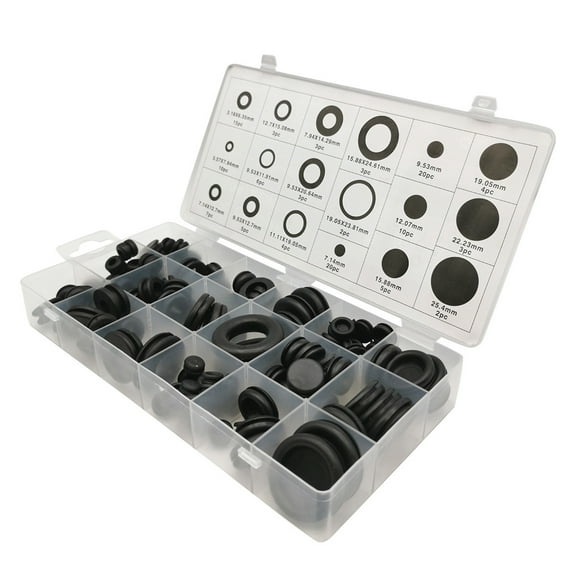 125Pcs 18 Size Rubber Grommet Kit Rubber Grommets for Wiring Rubber Hole Rings Gasket Grommet Rings Assortment